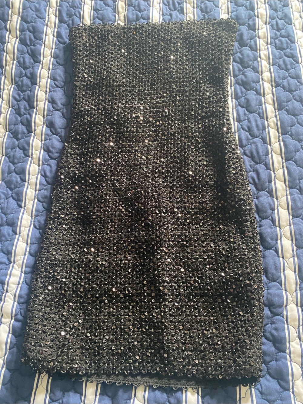 Forever 21 Black Sequined Knit Mini Dress